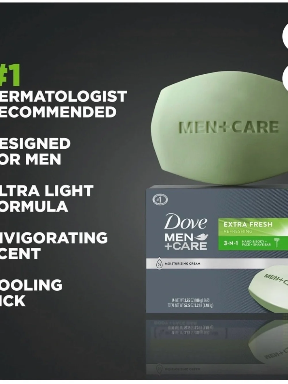 Men+Care Extra Fresh 3-in-1 Hand, Body & Face Shave Bar